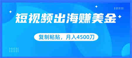 短视频出海赚美金，复制粘贴批量操作，小白轻松掌握，月入4500美刀-营销武器库