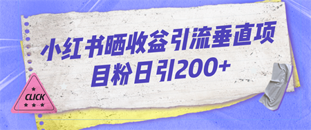 小红书晒收益图引流垂直项目粉日引200+-营销武器库