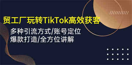 （10302期）外贸工厂玩转TikTok高效获客，多种引流方式/账号定位/爆款打造/全方位讲解-营销武器库