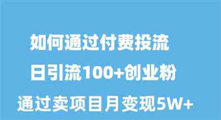 （10189期）如何通过付费投流日引流100+创业粉月变现5W+-营销武器库