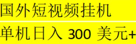 海外暴力短视频挂机全自动撸美金 单机日入300美元+【脚本免费+一对一指导】-营销武器库