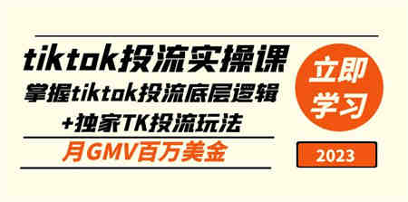 tiktok投流实操课：掌握tiktok投流底层逻辑+独家TK投流玩法 月GMV百万美金-营销武器库