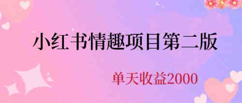 最近爆火小红书情趣项目第二版，每天2000+-营销武器库