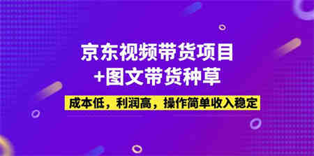 京东视频带货项目+图文带货种草，成本低，利润高，操作简单收入稳定-营销武器库