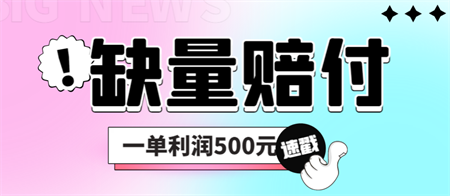 最新多平台缺量赔付玩法，简单操作一单利润500元-营销武器库