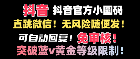 抖音二维码直跳微信技术！站内随便发不违规！！-营销武器库