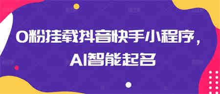 0粉挂载抖音快手小程序，AI智能起名-营销武器库