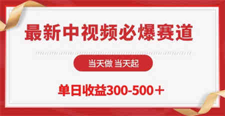 最新中视频必爆赛道，当天做当天起，单日收益300-500+-营销武器库