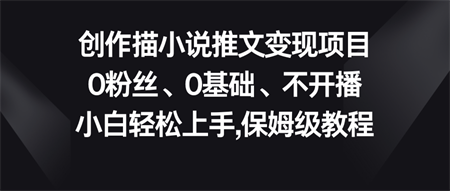 小说推文变现项目，0粉丝、0基础、不开播、小白轻松上手，保姆级教程-营销武器库