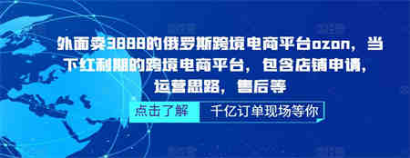 俄罗斯跨境电商平台ozon运营，包含店铺申请，运营思路，售后等（无水印）-营销武器库