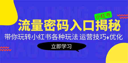 小红书流量密码入口揭秘：带你玩转小红书各种玩法 运营技巧+优化！-营销武器库