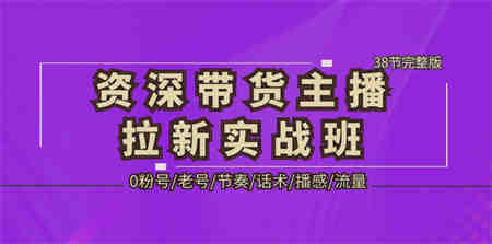 资深·带货主播拉新实战班，0粉号/老号/节奏/话术/播感/流量-38节完整版-营销武器库