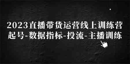 2023直播带货运营线上训练营，起号-数据指标-投流-主播训练-营销武器库