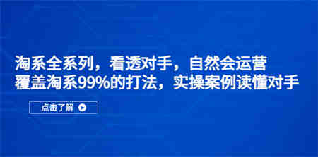 淘系全系列，看透对手，自然会运营，覆盖淘系99%·打法，实操案例读懂对手-营销武器库