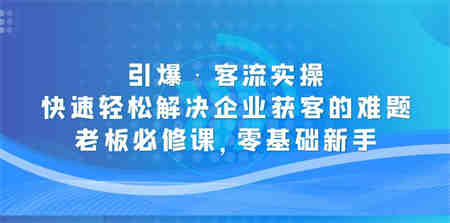 引爆·客流实操：快速轻松解决企业获客的难题，老板必修课，零基础新手-营销武器库