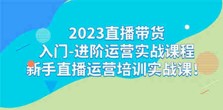 2023直播带货入门-进阶运营实战课程：新手直播运营培训实战课！-营销武器库