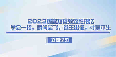 2023爆款短视频致胜招法，学会一招，瞬间起飞，卷王出征，寸草不生-营销武器库