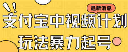 支付宝中视频玩法暴力起号影视起号有播放即可获得收益（带素材）-营销武器库