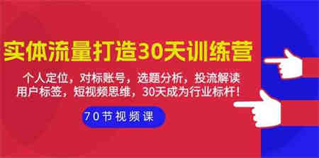 实体流量打造30天训练营：个人定位，对标账号，选题分析，投流解读（70节）-营销武器库