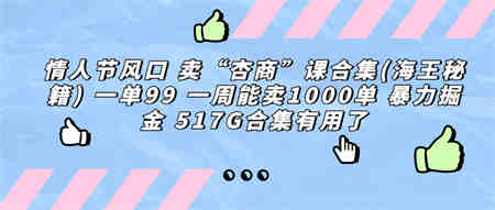 情人节风口 卖“杏商”课合集(海王秘籍) 一单99 一周能卖1000单 暴…-营销武器库