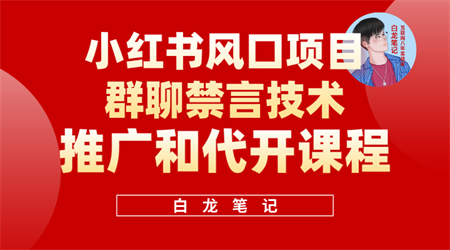 小红书风口项目日入300+，小红书群聊禁言技术代开项目，适合新手操作-营销武器库