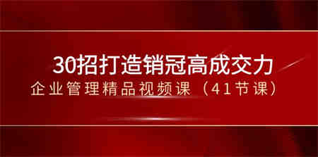 30招-打造销冠高成交力-企业管理精品视频课（41节课）-营销武器库