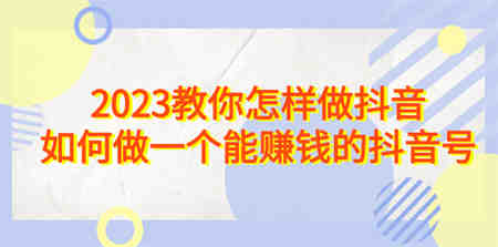 2023教你怎样做抖音，如何做一个能赚钱的抖音号（22节课）-营销武器库