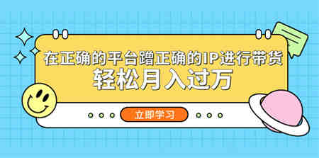 在正确的平台蹭正确的IP进行带货，轻松月入过万-营销武器库