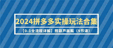 （9559期）2024拼多多实操玩法合集【0-1全流程详解】照葫芦画瓢（9节课）-营销武器库