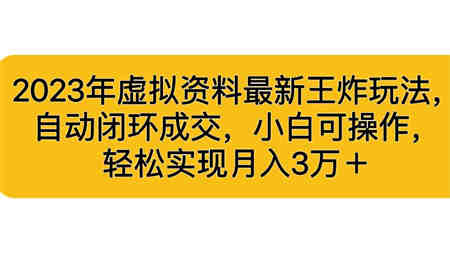 2023年虚拟资料最新王炸玩法，自动闭环成交，小白可操作，轻松实现月入3…-营销武器库