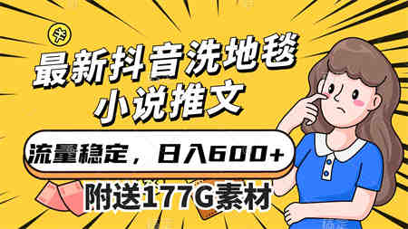 最新抖音洗地毯小说推文，流量稳定，一天收入600（附177G素材）-营销武器库