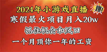 2024年寒假爆火项目，小游戏直播月入20w+，学会了之后你将翻身-营销武器库