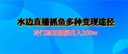 水边直播抓鱼多种变现途径冷门项目月入200w拆解-营销武器库