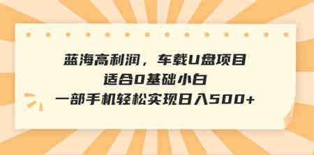 蓝海高利润，车载U盘项目，适合0基础小白，一部手机轻松实现日入500+-营销武器库