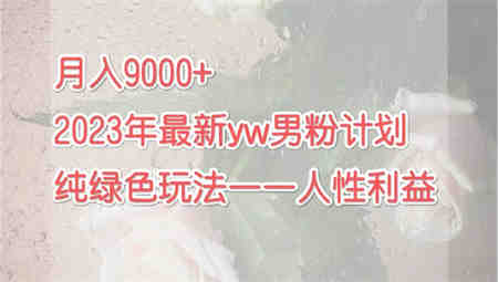 月入9000+2023年9月最新yw男粉计划绿色玩法——人性之利益-营销武器库