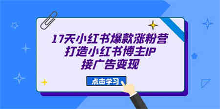 17天 小红书爆款 涨粉营（广告变现方向）打造小红书博主IP、接广告变现-营销武器库