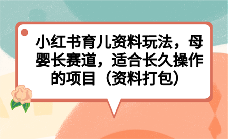 小红书育儿资料玩法，母婴长赛道，适合长久操作的项目（资料打包）-营销武器库