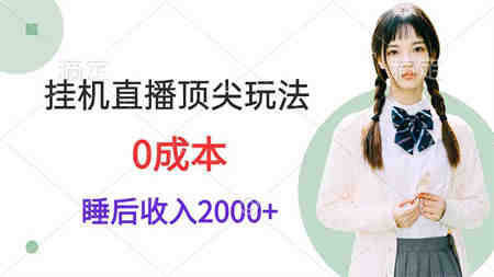 （9715期）挂机直播顶尖玩法，睡后日收入2000+、0成本，视频教学-营销武器库