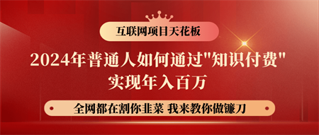 2024年普通人如何通过"知识付费"月入十万年入百万，实现财富自由-营销武器库