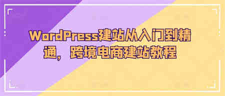 WordPress建站从入门到精通，跨境电商建站教程-营销武器库