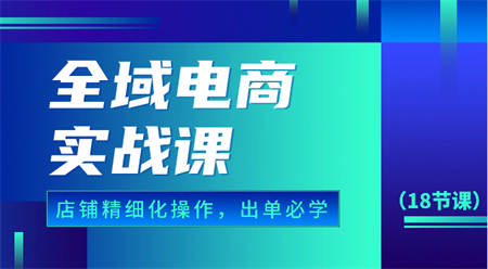 全域电商实战课，个人店铺精细化操作流程，出单必学内容（18节课）-营销武器库