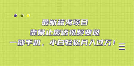 最新蓝海项目，靠禁止废话视频变现，一部手机，小白轻松月入过万！-营销武器库