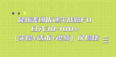 最新美团优选实战赔FU：日入30-100+（实操+话术+视频）仅揭秘-营销武器库