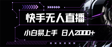 快手无人直播，小白易上手，轻轻松松日入2000+-营销武器库