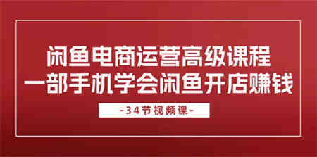 （10686期）闲鱼电商运营高级课程，一部手机学会闲鱼开店赚钱（34节课）-营销武器库