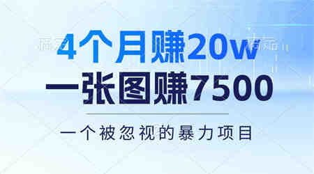 （10765期）4个月赚20万！一张图赚7500！多种变现方式，一个被忽视的暴力项目-营销武器库