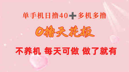 （10670期）0撸天花板 单手机日收益40+ 2台80+ 单人可操作10台 做了就有 长期稳定-营销武器库