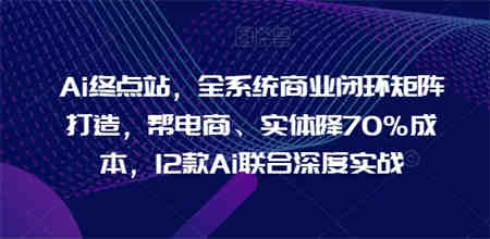 Ai终点站，全系统商业闭环矩阵打造，帮电商、实体降70%成本，12款Ai联合深度实战-营销武器库