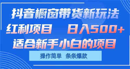 抖音橱窗带货新玩法，单日收益几张，操作简单，条条爆款-营销武器库