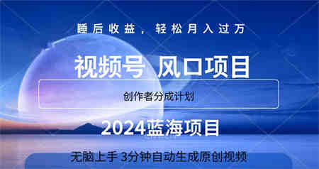 2024蓝海项目，3分钟自动生成视频，月入过万-营销武器库